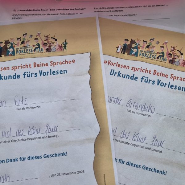 Brandschutzerziehung im Kindergarten am bundesweiten Vorlesetag Brandschutzerziehung im Kindergarten am bundesweiten Vorlesetag